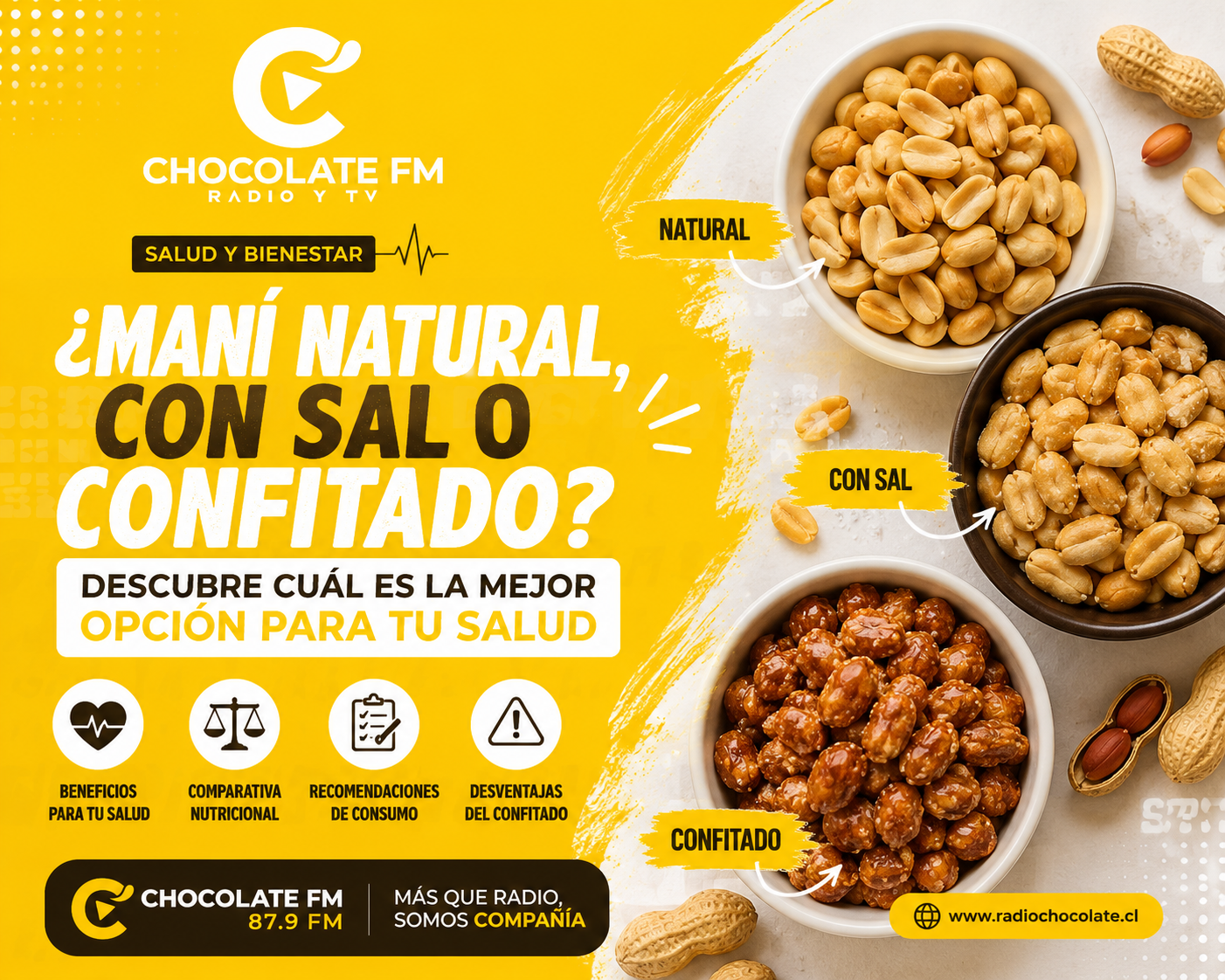 ¿Maní natural, con sal o confitado? Descubre cuál es realmente la mejor opción para tu salud