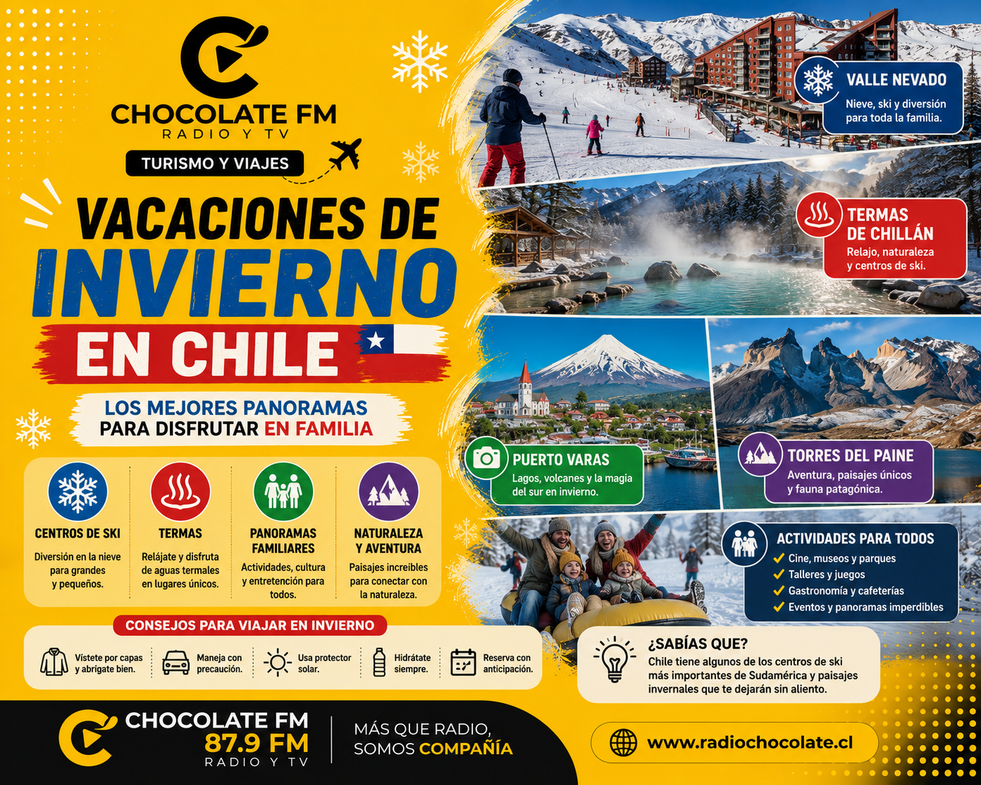 Vacaciones de Invierno en Chile: los mejores panoramas para disfrutar en familia